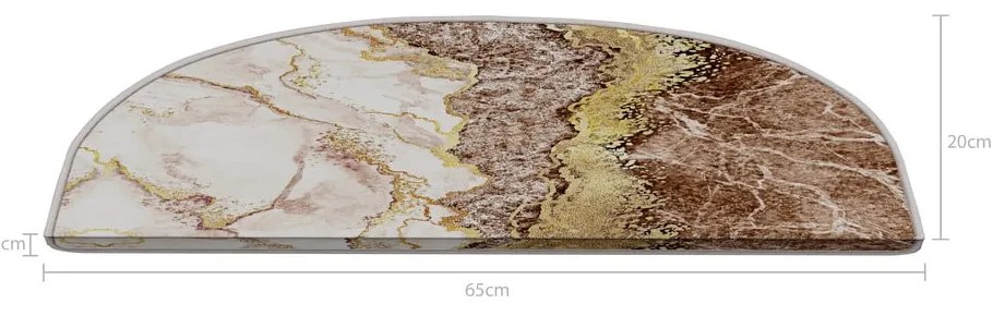 Светлокафяво-кремави стъпала за стълби в комплект от 16 брояя 20x65 cm Golden Marble - Vitaus