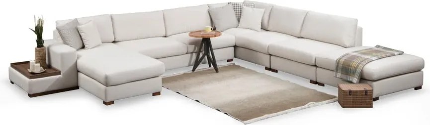 Бял ъглов диван (U-образен) Loop - Balcab Home