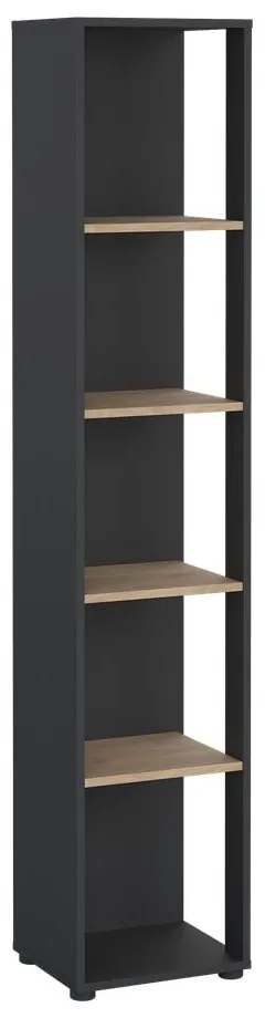 Етажерка за книги в дъбов декор в цвят антрацит-натурален 41x205 cm Sign - Tvilum