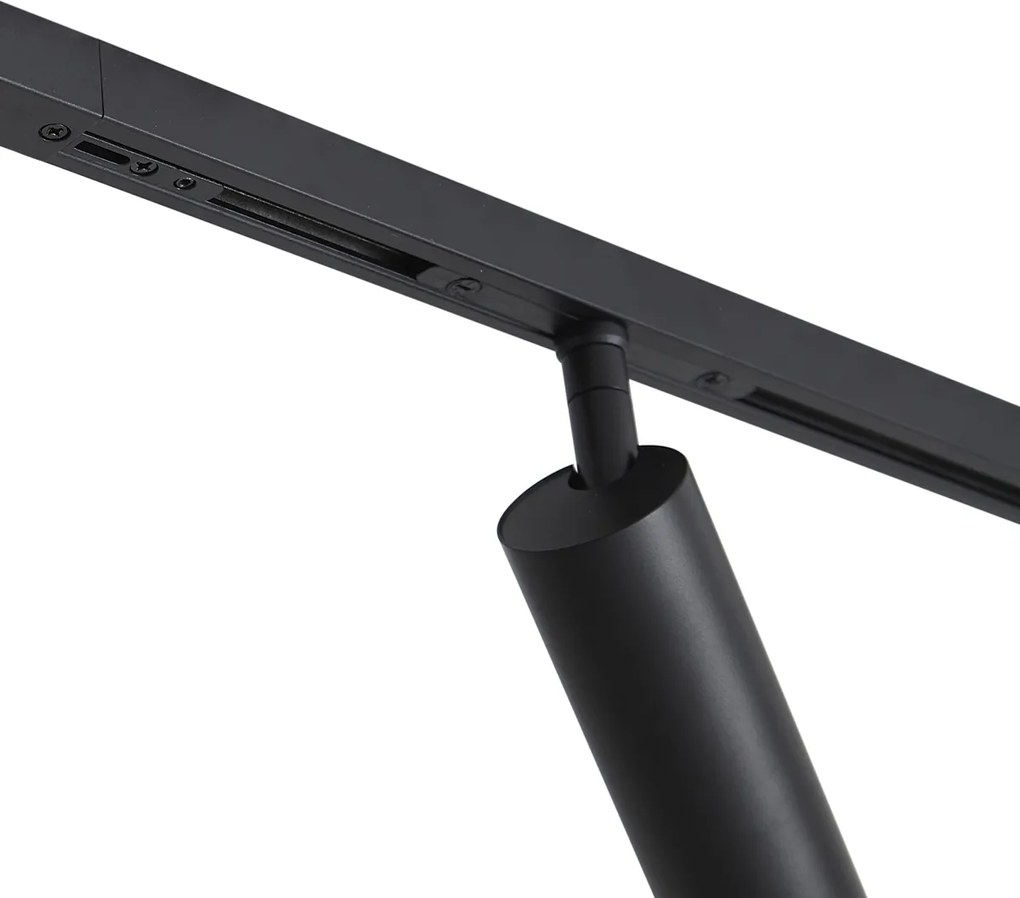 Modern railsysteem met 6 spots zwart 1-fase - Slimline Uzzy