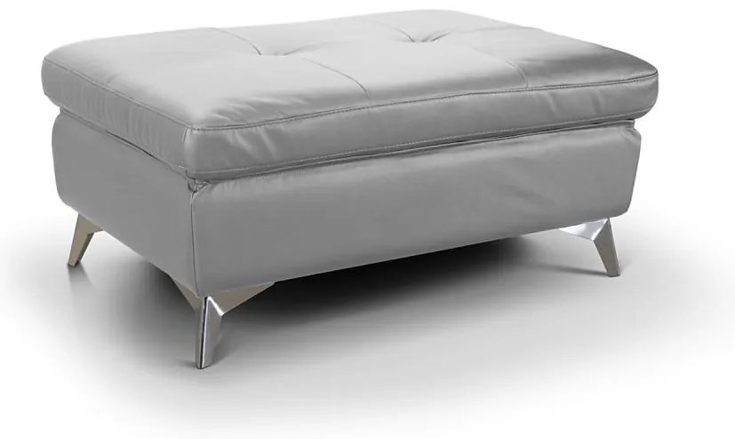 Кожен табурет SALERNO II 66x100 см, сив