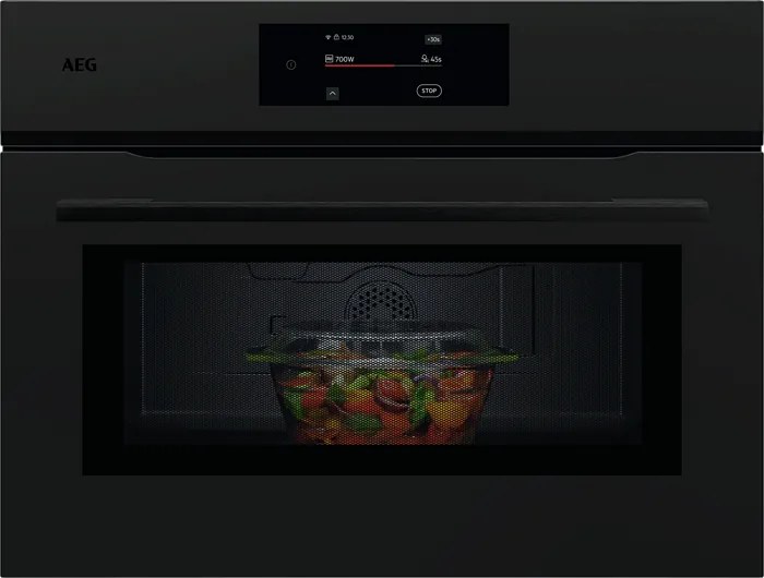 AEG NKM7N721T Компактна фурна за вграждане с интегрирано микровълново готвене Черна