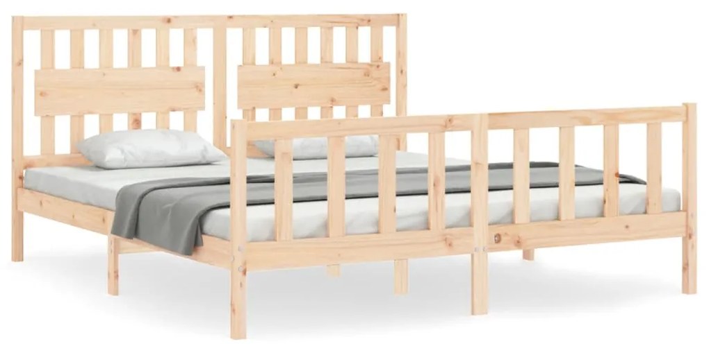 3192441 vidaXL Рамка за легло с табла 6FT Super King Size дърво масив