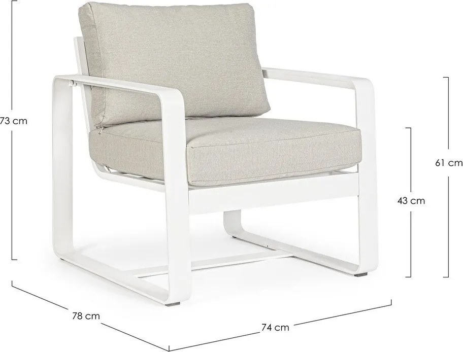 Бял градински стол метален Merrigan – Bizzotto