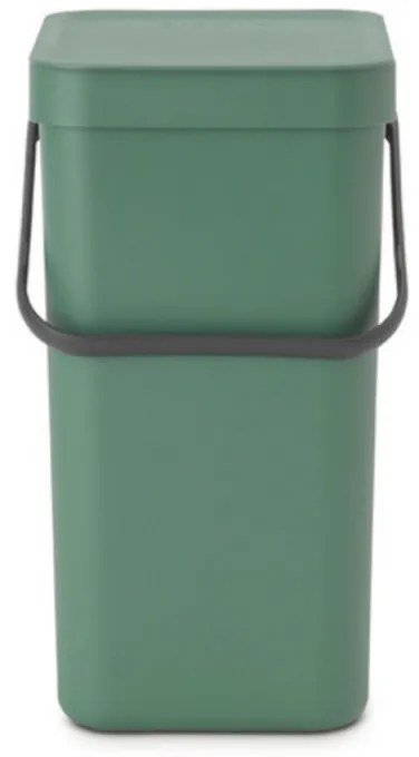 Кош за разделно събиране на боклук Brabantia Sort&Go 1003234, 12 л, Дръжка, Възможност за стенен монтаж, Тъмнозелен