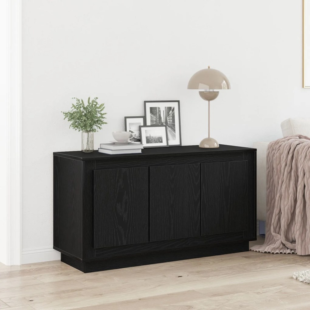 Sonata H Страничен шкаф Черен дъб 102x35x55 см Инженерна дървесина