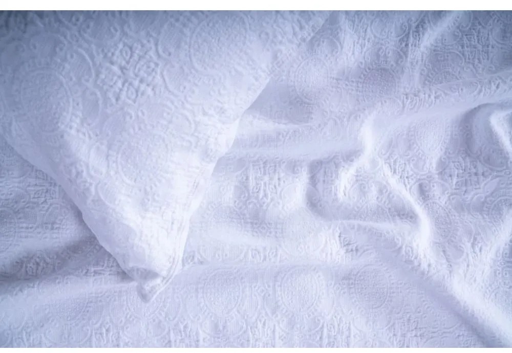 Бял комплект шалте и калъфка за възглавница от жакард 180x240 cm Jacquard – Mila Home Luxury