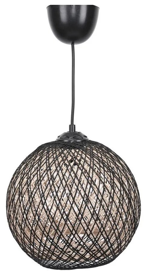 Висящ полилей JUTE 1xE27/60W/230V черен