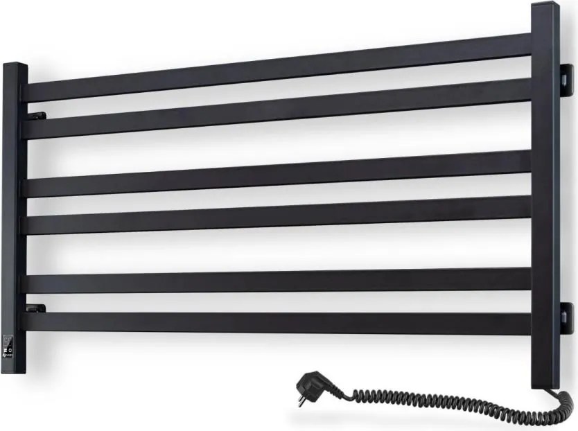 Електрически сушилник за кърпи с термостат AVANGARD 181W, 50x90 см, черен, десен