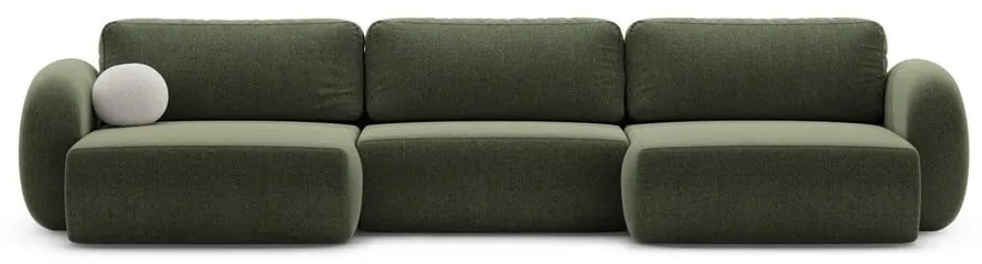 Зелен шенилов сгъваем/с място за съхранение ъглов диван (U форма) Tonale – Cosmopolitan Design