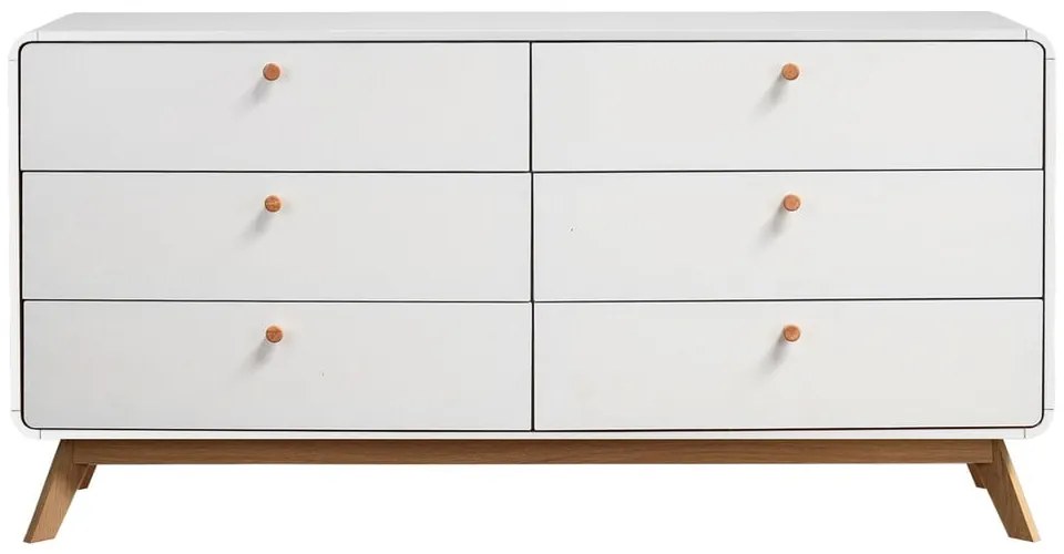 Бял нисък скрин 150x74 cm Caitlin – Støraa