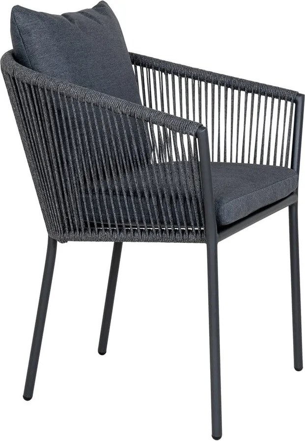 Тъмносив градински стол метален/подплатен Salerno – House Nordic