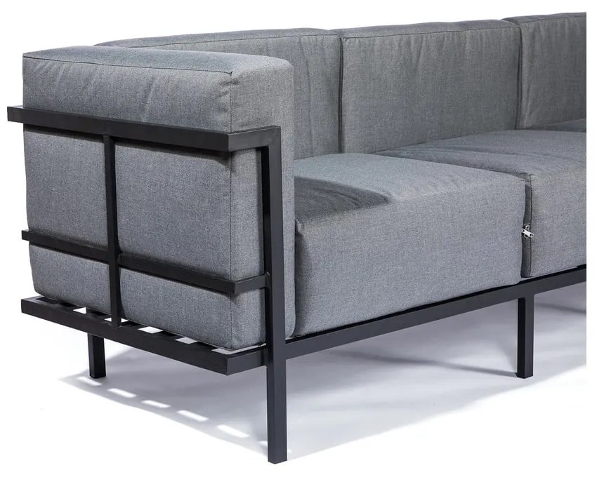 Графитно сив градински диван с три места Bellisima - Bonami Selection