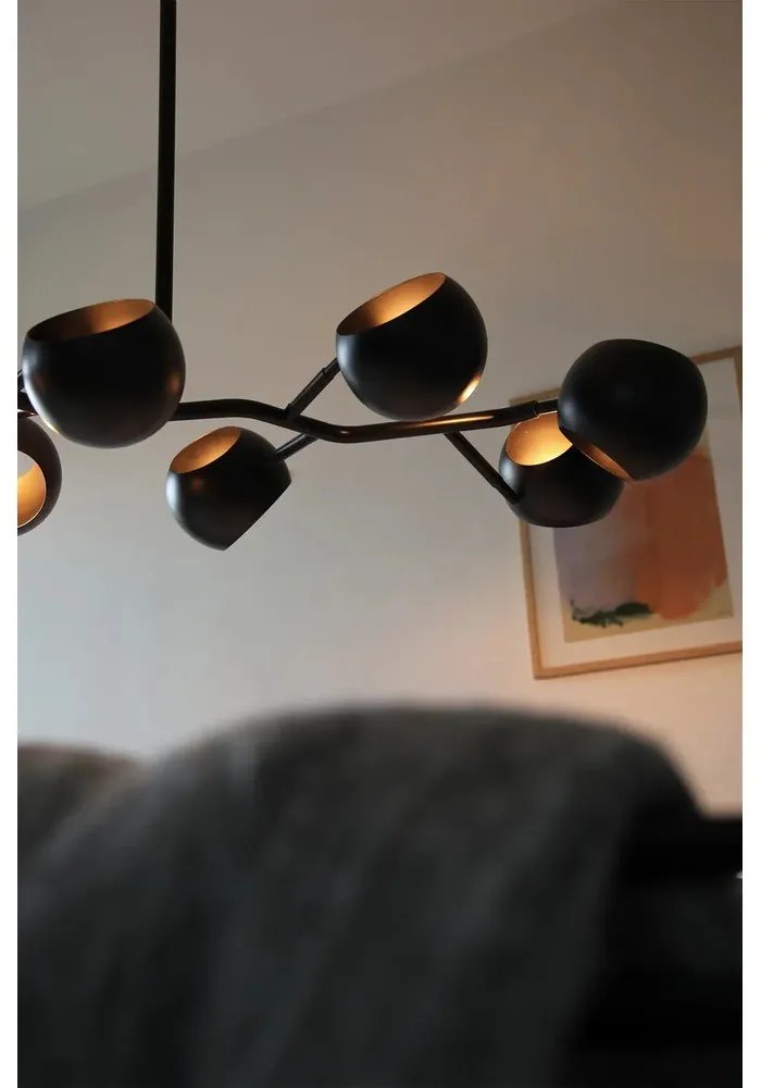 Черно висящо осветително тяло с метален абажур Edgar – Markslöjd