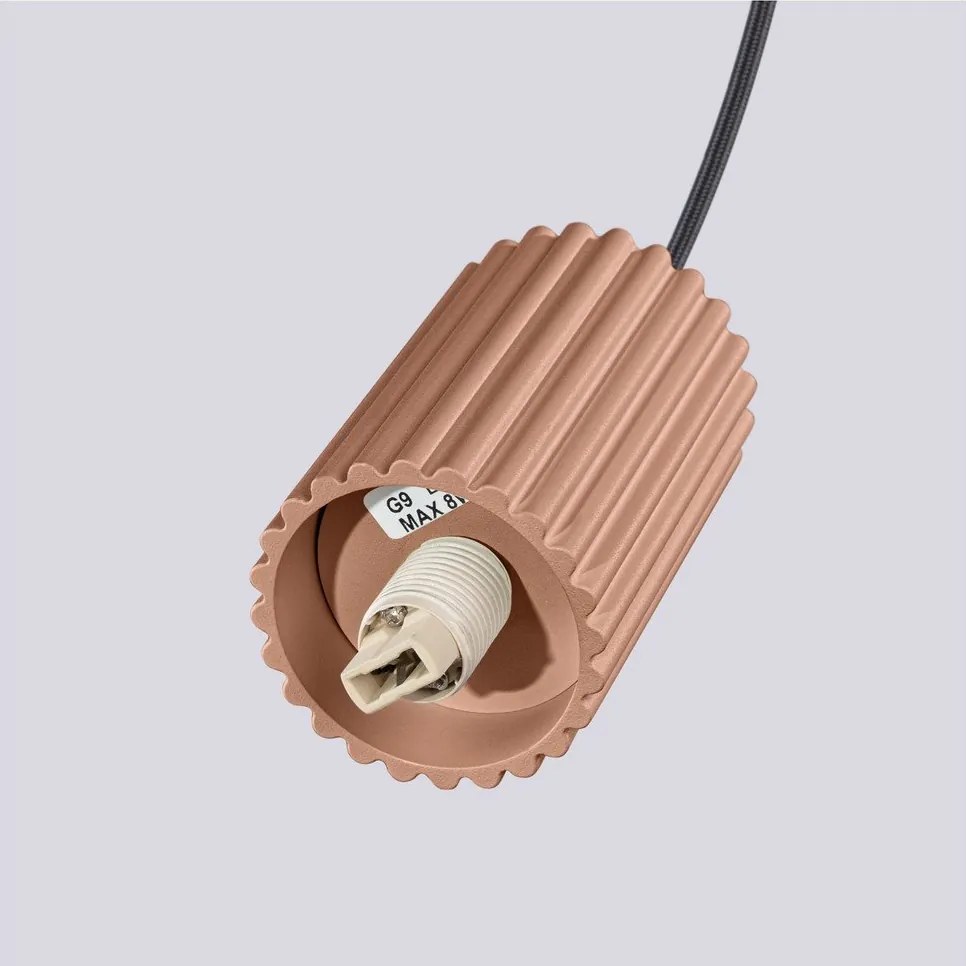 Светлокафяво висящо осветително тяло със стъклен абажур ø 12 cm Orbital – Sollux