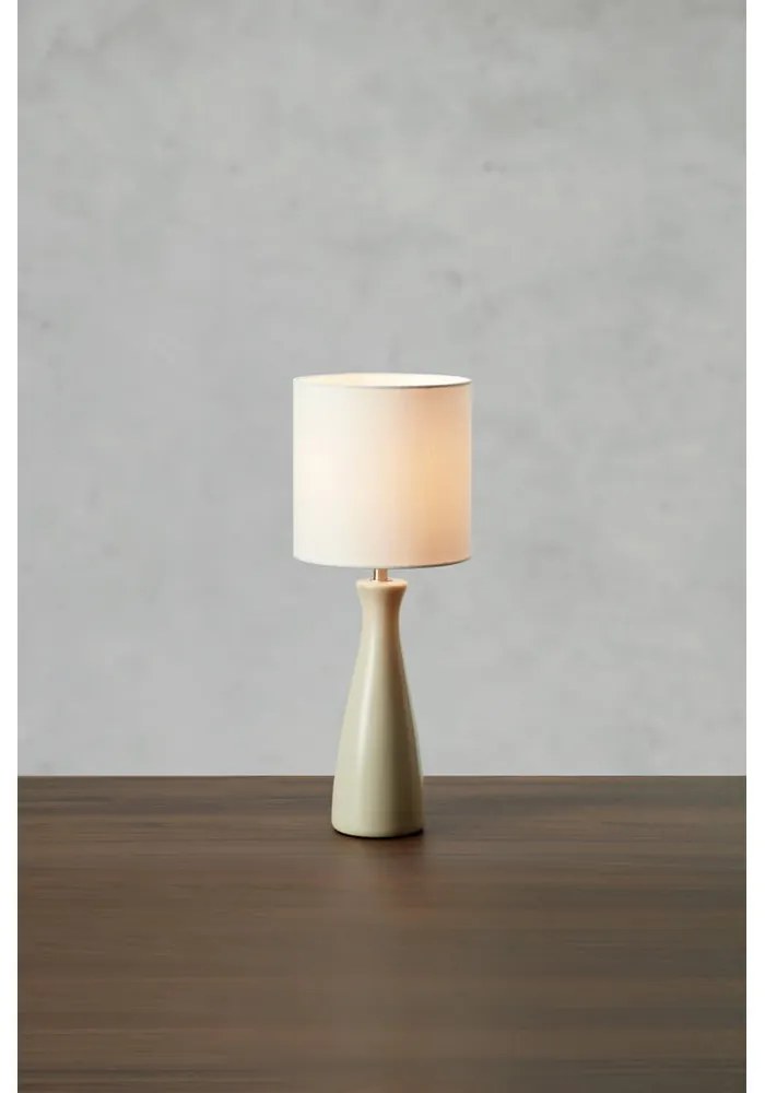 Кремава настолна лампа с текстилен абажур (височина 42 cm) Birillo – Markslöjd
