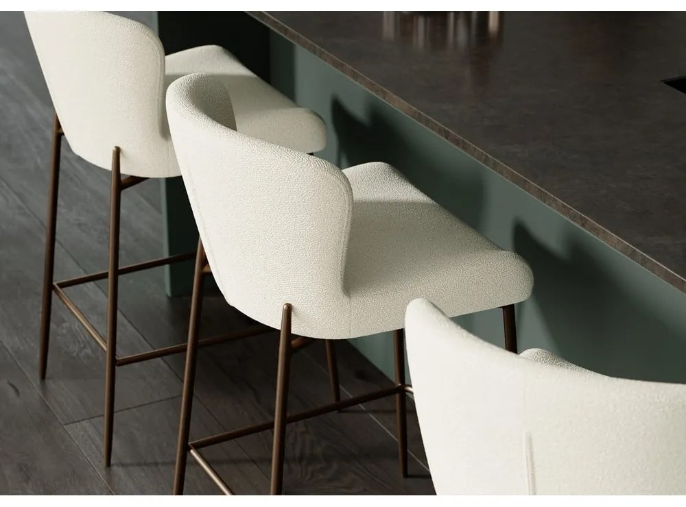 Кремав тапициран бар стол (височина на седалката 67,5 cm) Glam – DAN-FORM Denmark