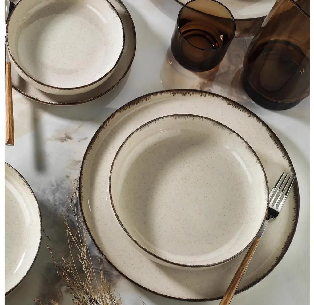 Комплект за хранене 16 части бежов/порцелан