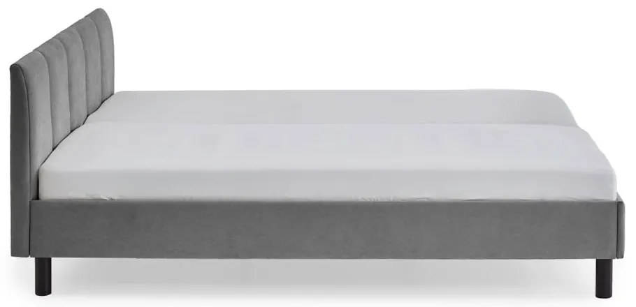 Сиво двойно легло 180x200 cm тапицирано без ламелно дъно Joker – Meise Möbel