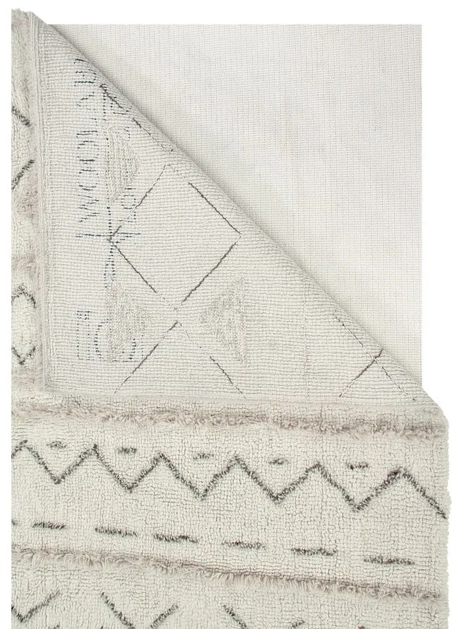 Кремав ръчно изработен вълнен килим подходящ за пране 140x200 cm Lakota Day – Lorena Canals