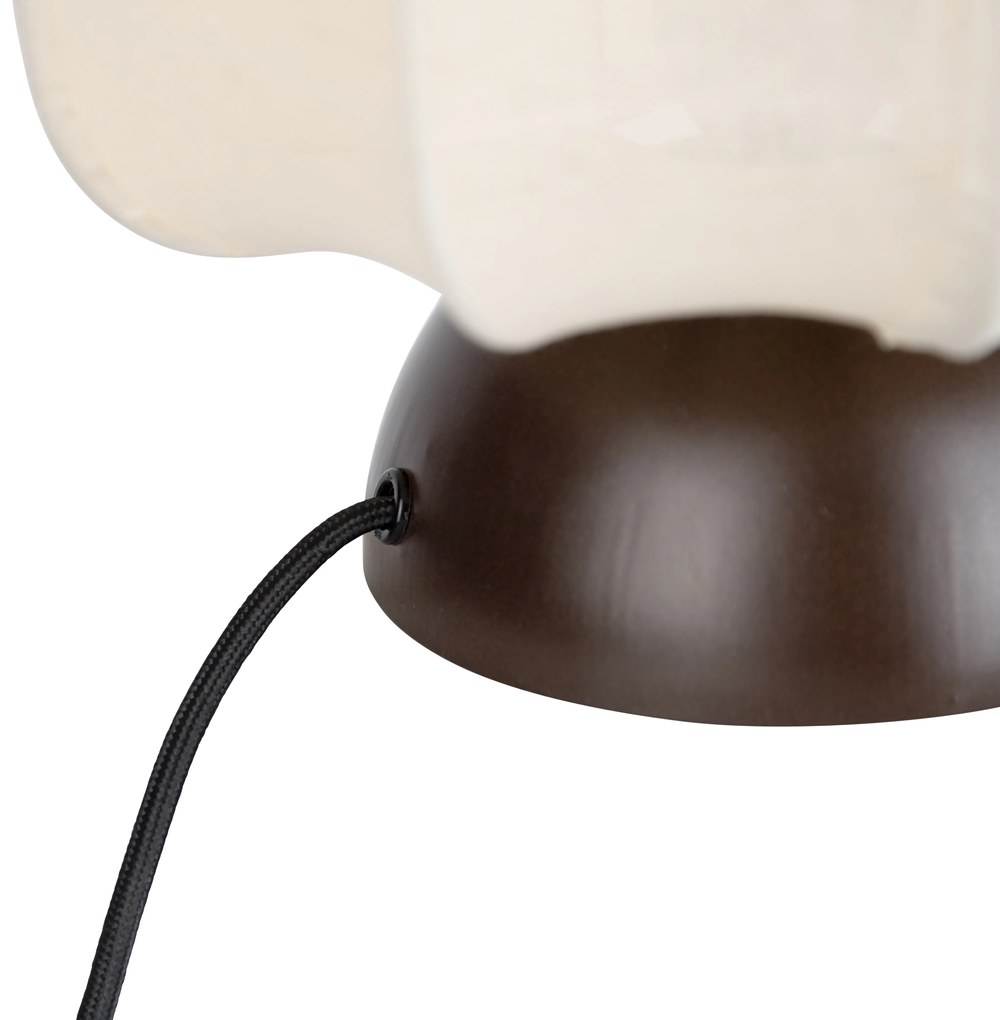 Japandi настолна лампа тъмен бронз с бежов абажур - Nori