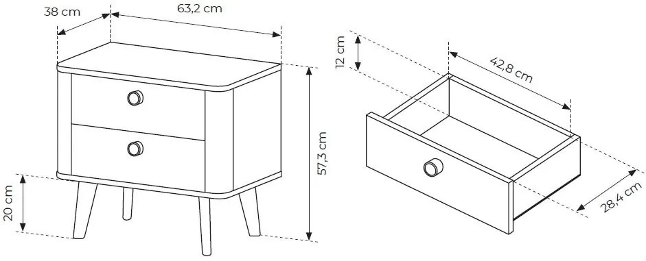 Нощно шкафче Sandra
