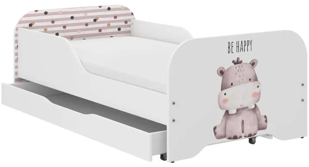 Детско легло MIKI 160 x 80 cm с мотив на хипопотам