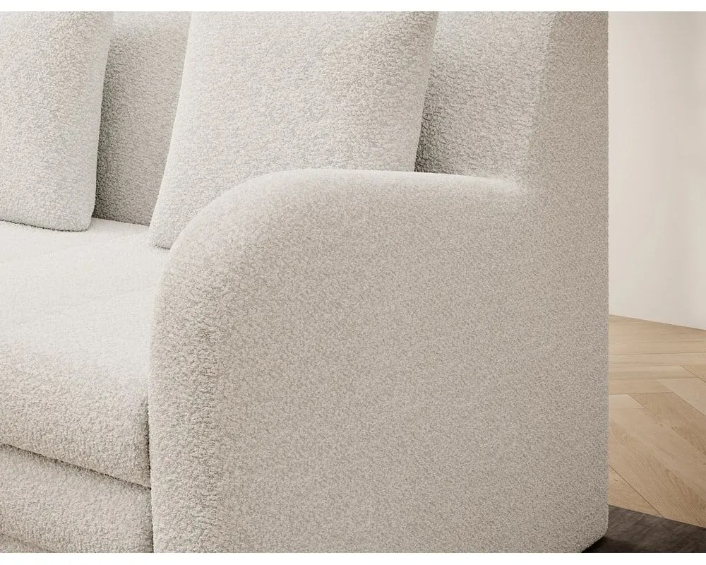 Бял разтегателен диван с място за съхранение от букле 130 cm Ario – ELTAP