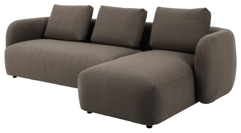Сиво-кафяв ъглов диван от плат букле (десен ъгъл) Imola – Bonami Selection