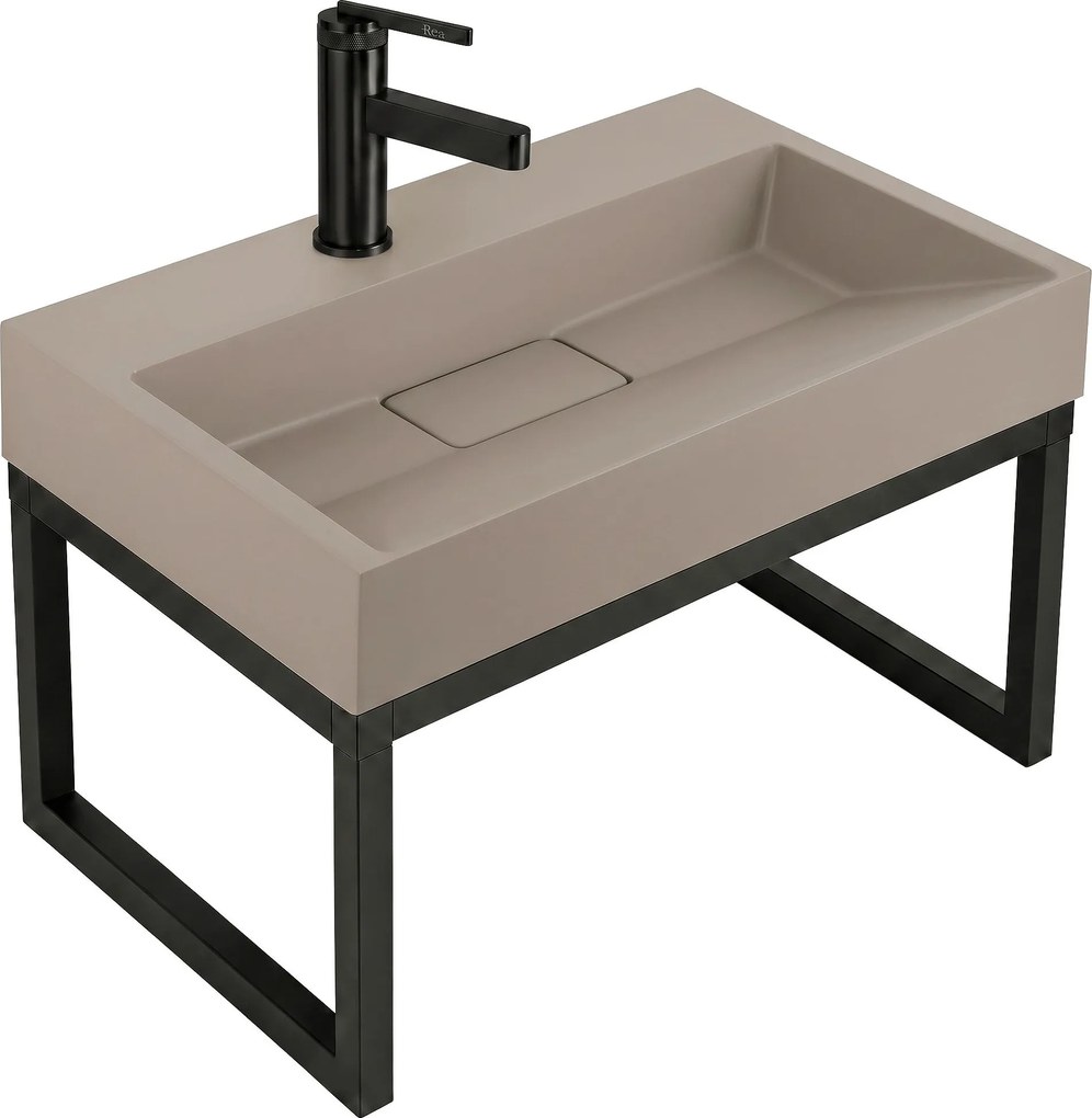Мивка от конгломерат Rea GOYA TAUPE 60CM + стелаж