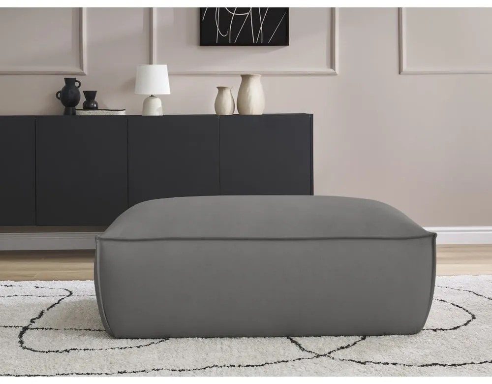 Сива табуретка от изкуствена кожа Boheme – Bobochic Paris