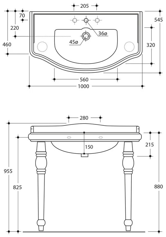 Бяла керамична мивка 100x54,5 cm Retro – Sapho