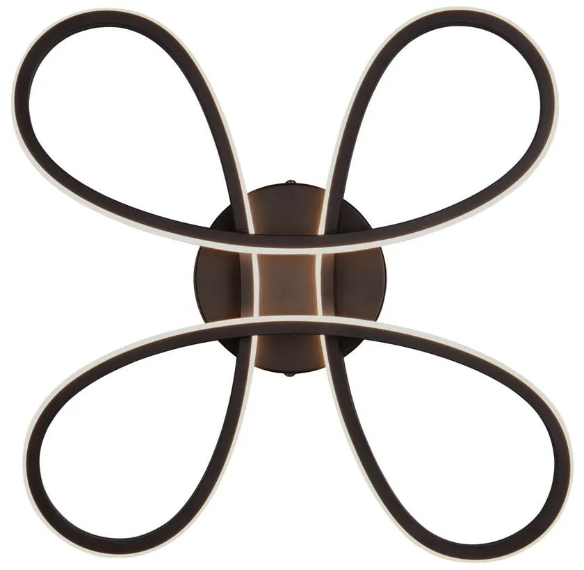 Черна LED светлина за таван 40x40 cm Fly - Trio