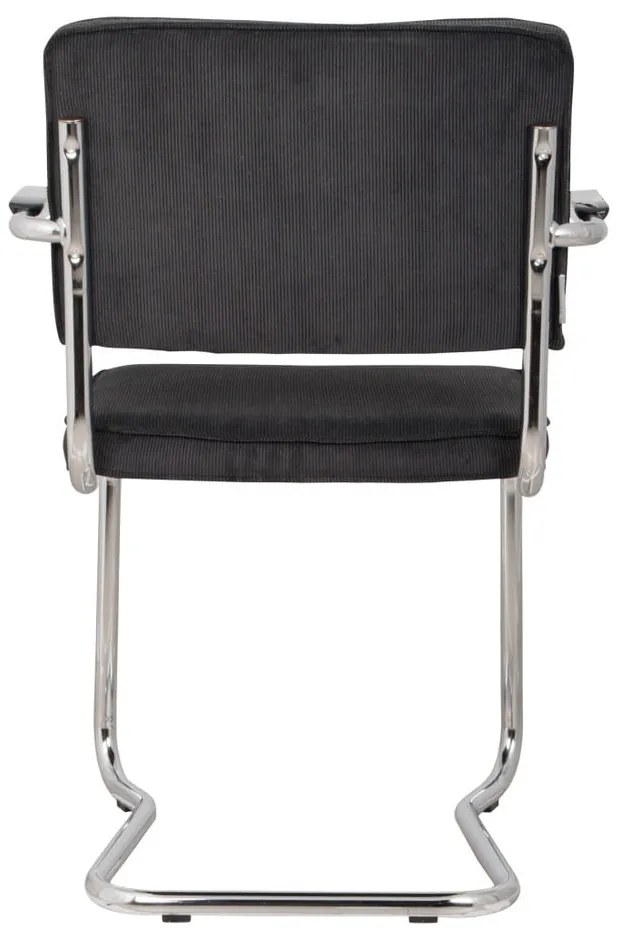 Комплект от 2 черни стола с подлакътници Ridge Kink Rib - Zuiver