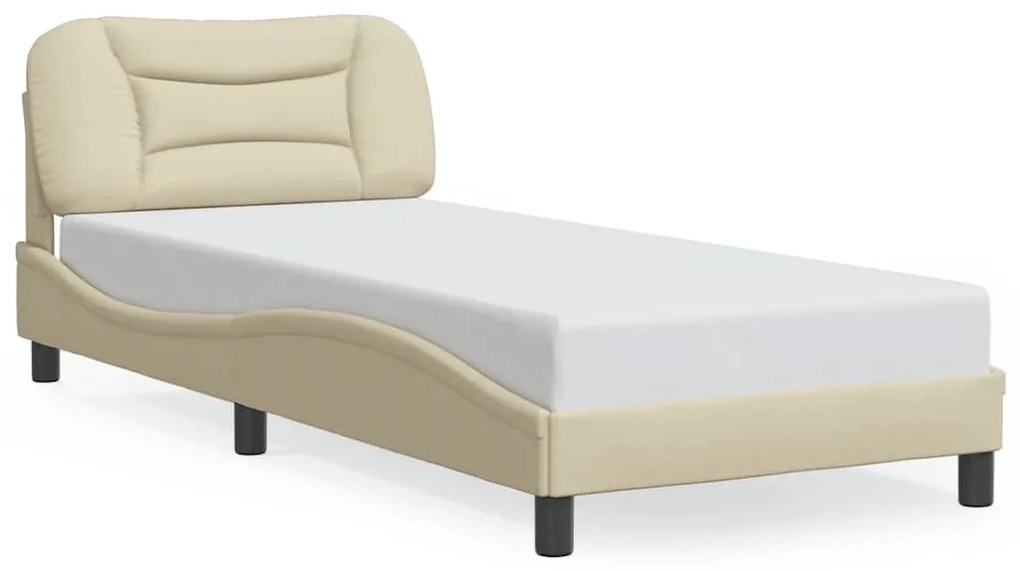 3207742 vidaXL Рамка за легло без матрак Hvar, кремави, 90x190 см, плат