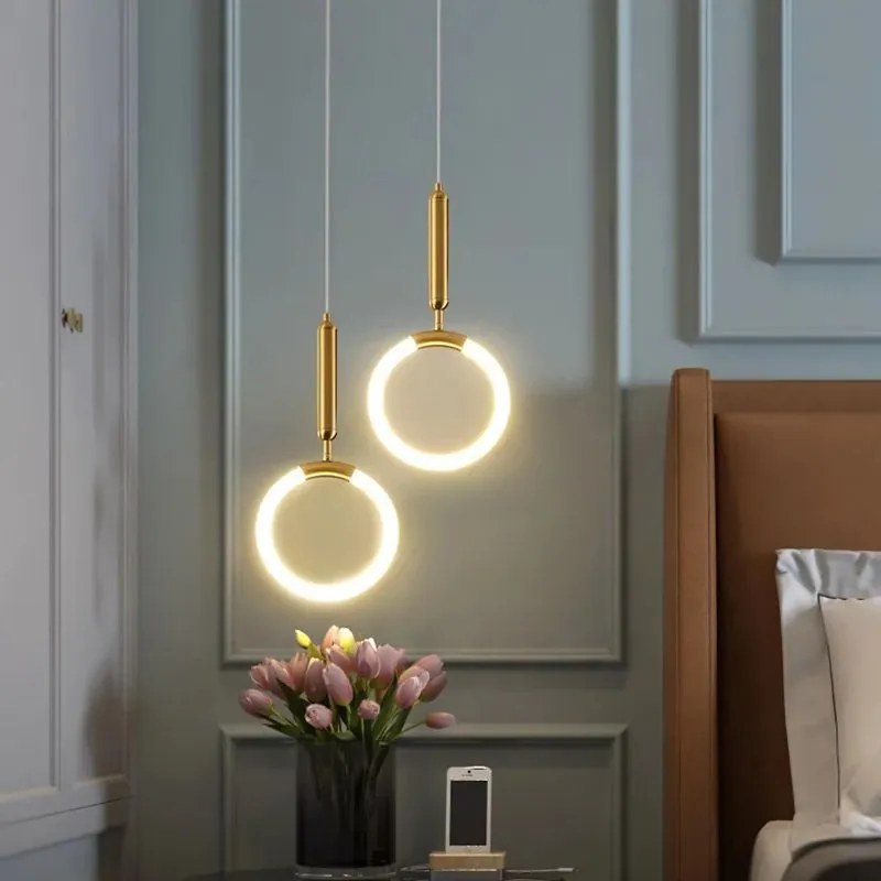 Висяща LED лампа LHJ058-CP1 Brush Gold