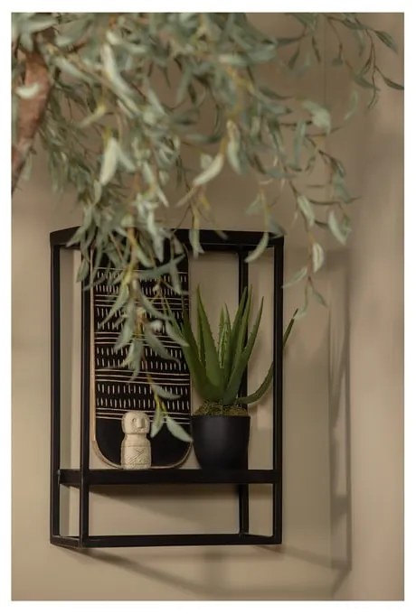 Черна метална стойка за стена 40x60 cm Febe - WOOOD