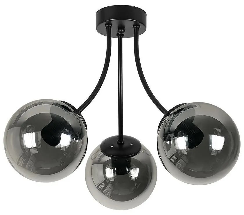 Плафон РИО, черен/сив, 3xE27