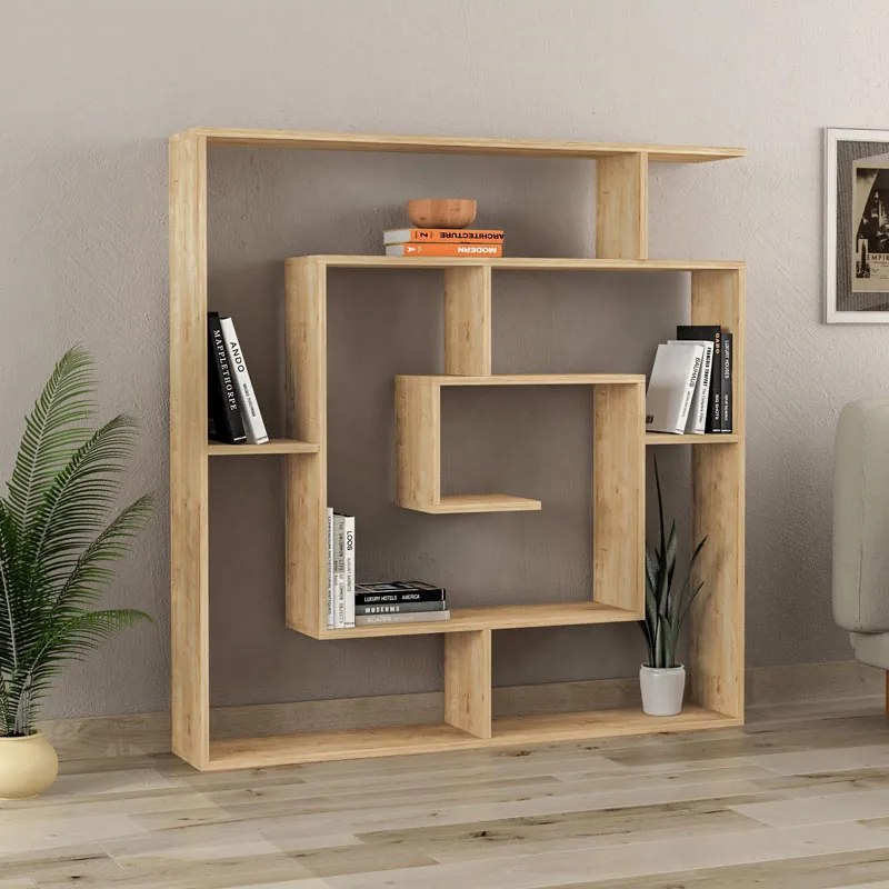 Labirent меламинов библиотека в дъбов цвят 125x22x129см.
