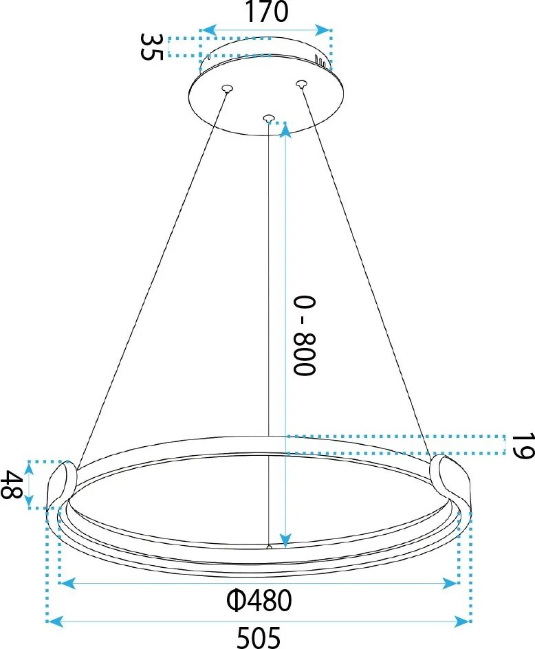 Таванна лампа LED APP1927-CP Black
