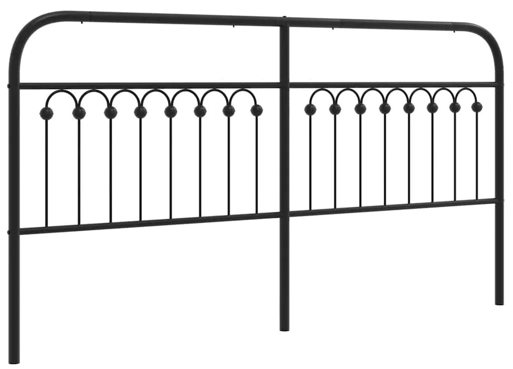 376636 vidaXL Метална резервна табла за легло, черна, 180 см