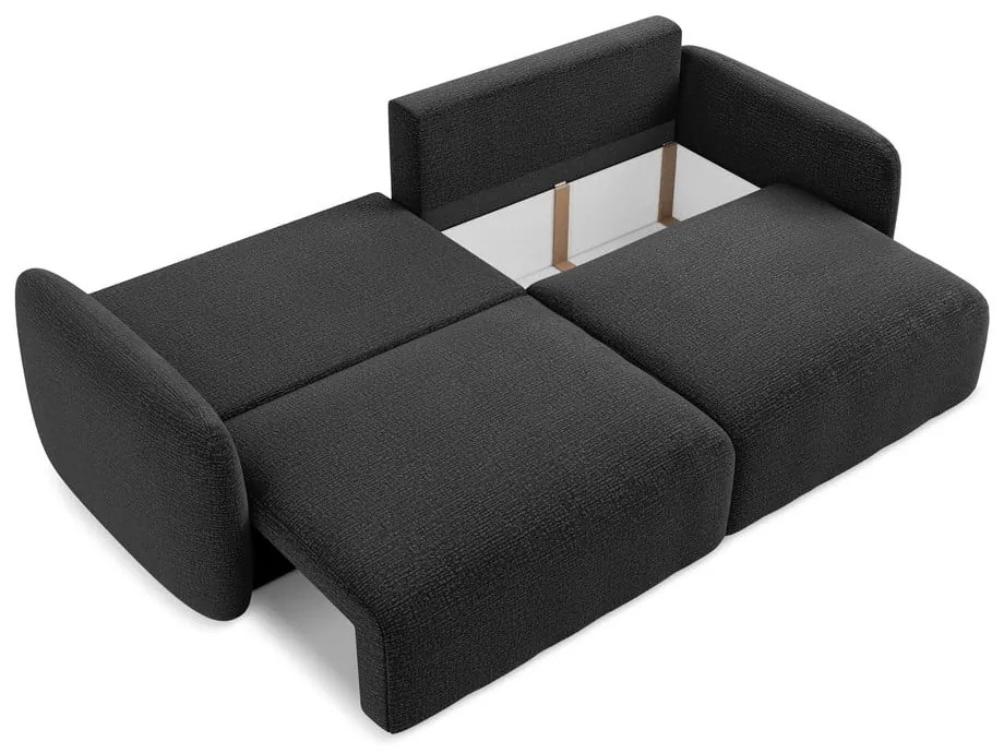 Черен разтегателен диван с място за съхранение 238 cm Kalena – Makamii