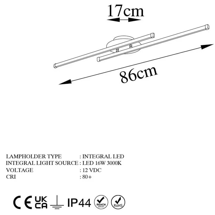 LED осветително тяло за таван златно 10x86 cm Umut – Opviq lights