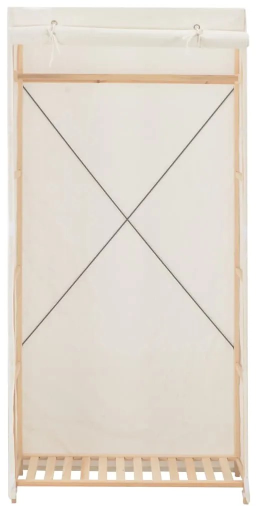 248192 vidaXL Гардероб, бял, 79x40x170 см, текстил