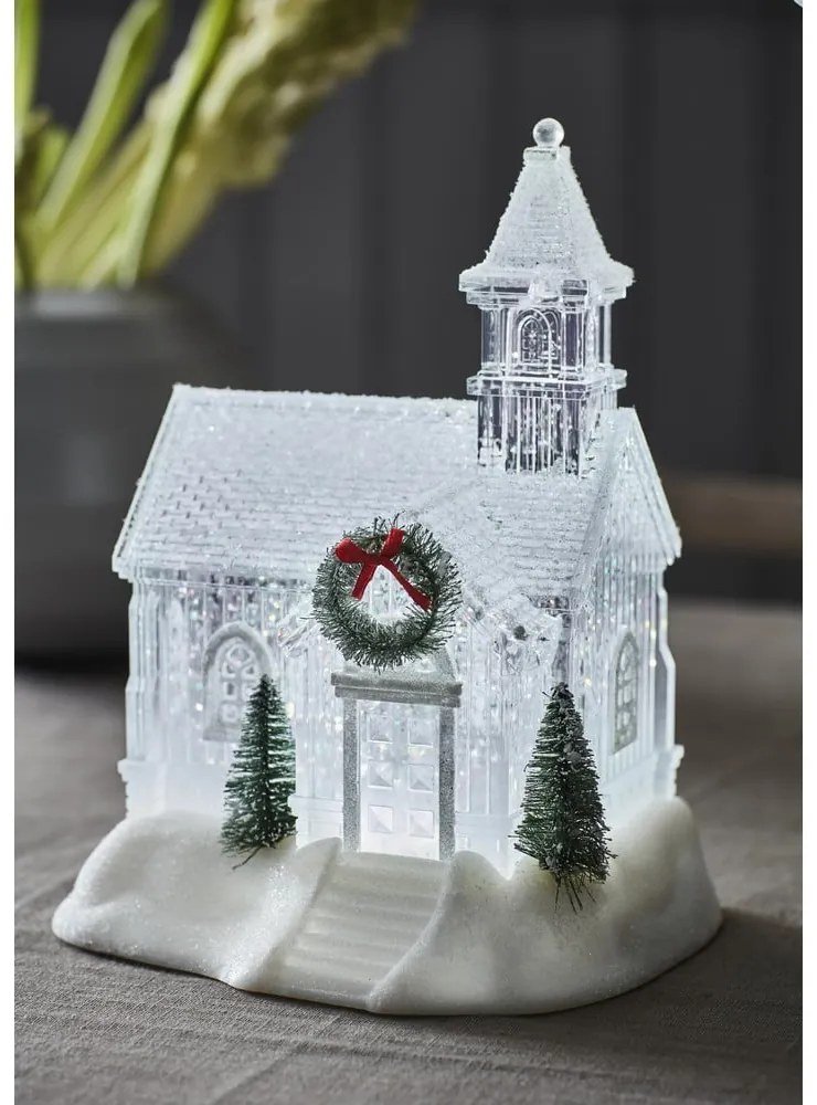 Бяла коледна светлинна украса Chapelle – Markslöjd