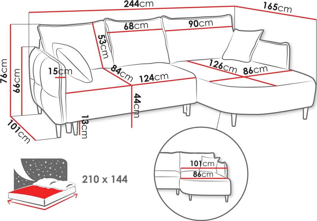 Ъглов диван Sycylia-Mple-Right