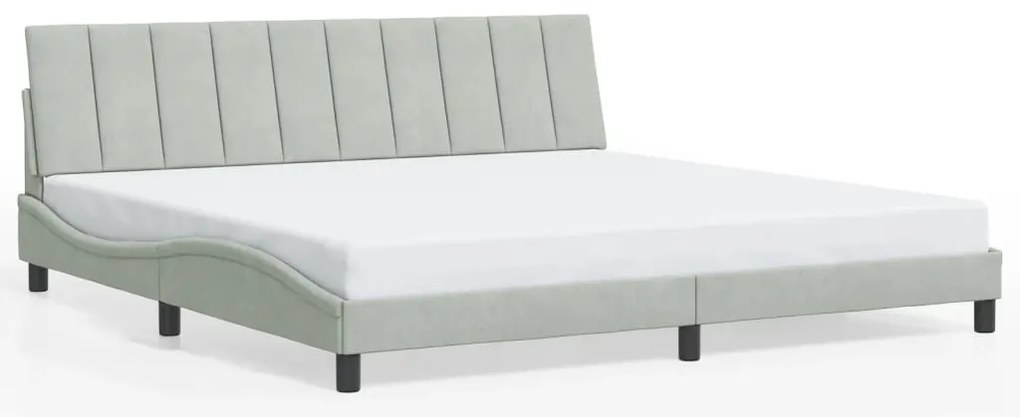 3207867 vidaXL Рамка за легло без матрак Hanko, светлосива, 200x200 см, кадифе