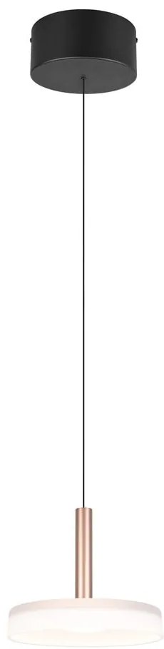 Черно-бяло и златисто LED затъмняващо се висящо осветително тяло със стъклен абажур ø 22 cm Celeste – Trio