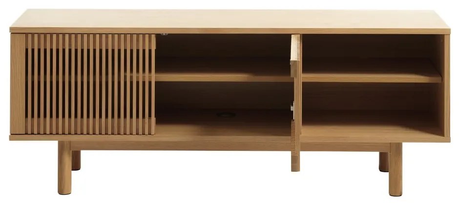 Маса за телевизор от декор от дъб в естествен цвят 143x55 cm Tiber – Unique Furniture