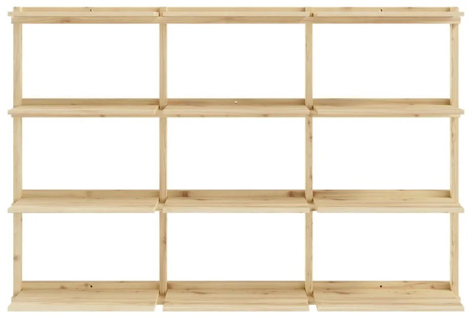 Стенна библиотека от масивен бор в естествен цвят 192x127 cm Groove – Karup Design
